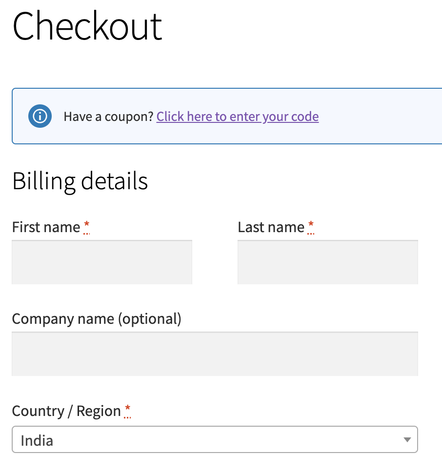 WooCommerce: Default Checkout Billing details