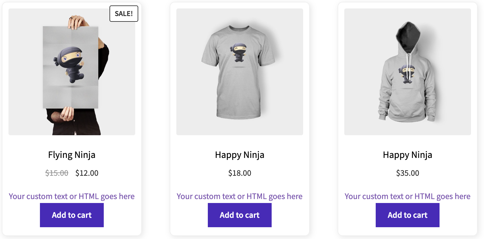 WooCommerce: Custom text on all product items